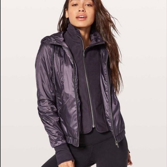 lululemon athletica Jackets & Blazers - Lululemon purple nylon jacket with hoodie.
